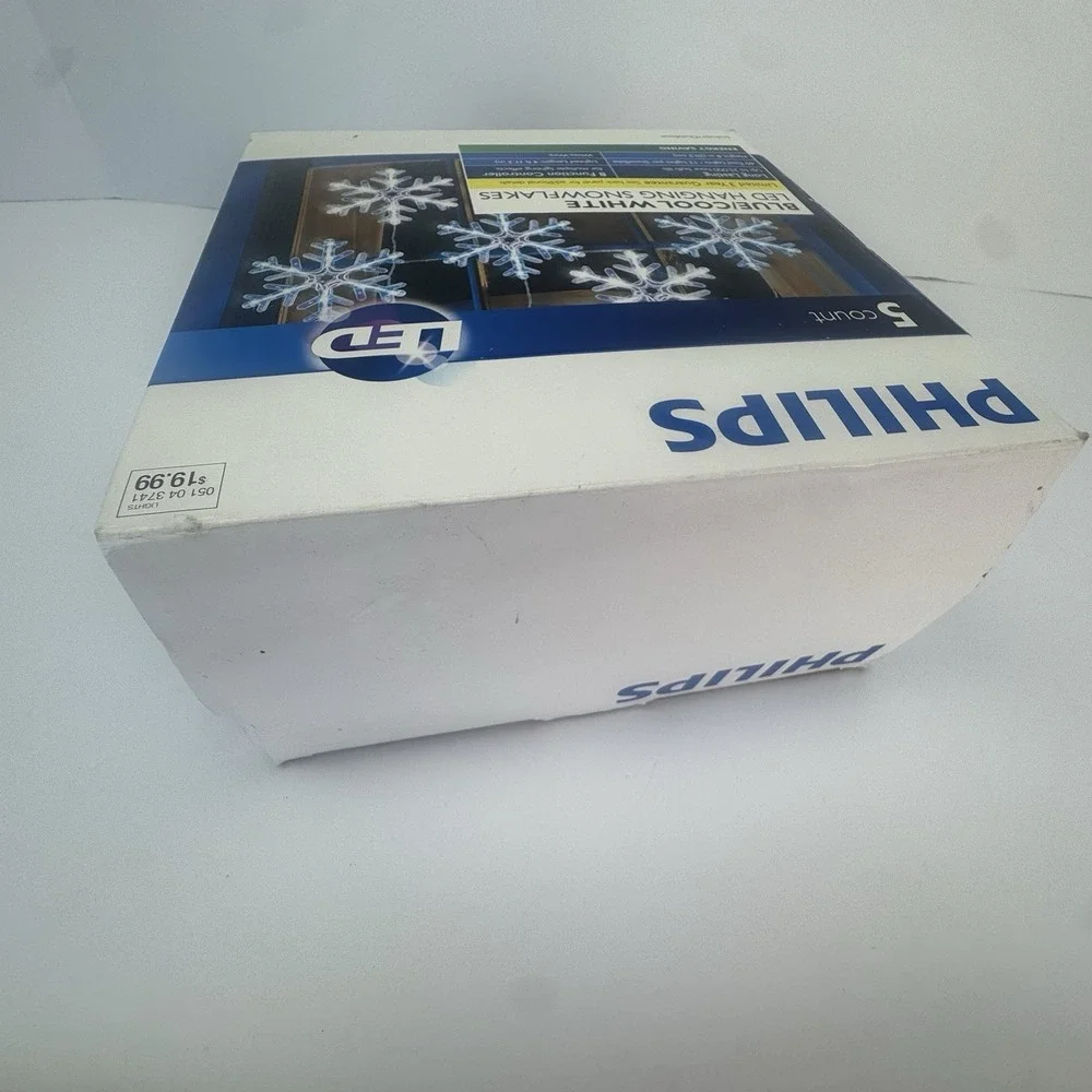 PHILIPS 2011 CHRISTMAS SNOWLAKES LED STRING LIGHT SHOW~TWINKLE FADING 8 FUNCTION